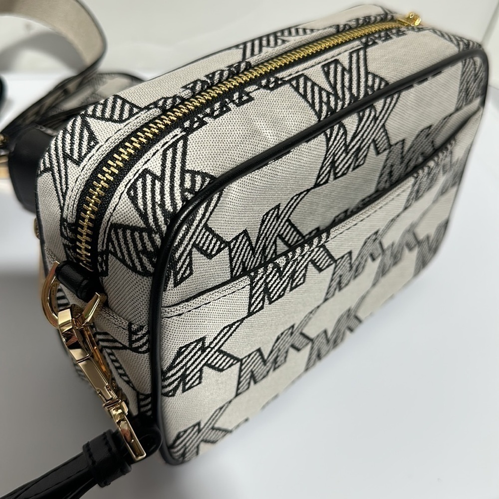 Michael Kors Jacquard Jet Set travel crossbody black tech pocket pouches multi - Picture 12 of 12